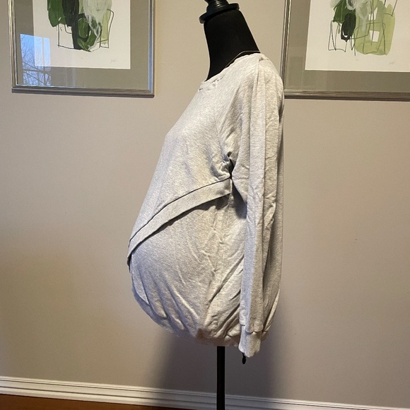 Seraphine maternity grey crewneck top, size L - Picture 3 of 7